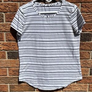 Lululemon Love Crew III Cut Back black and white stripes